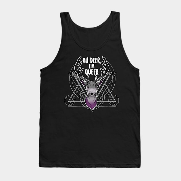 Asexual Oh Deer I'm Queer Tank Top by Psitta